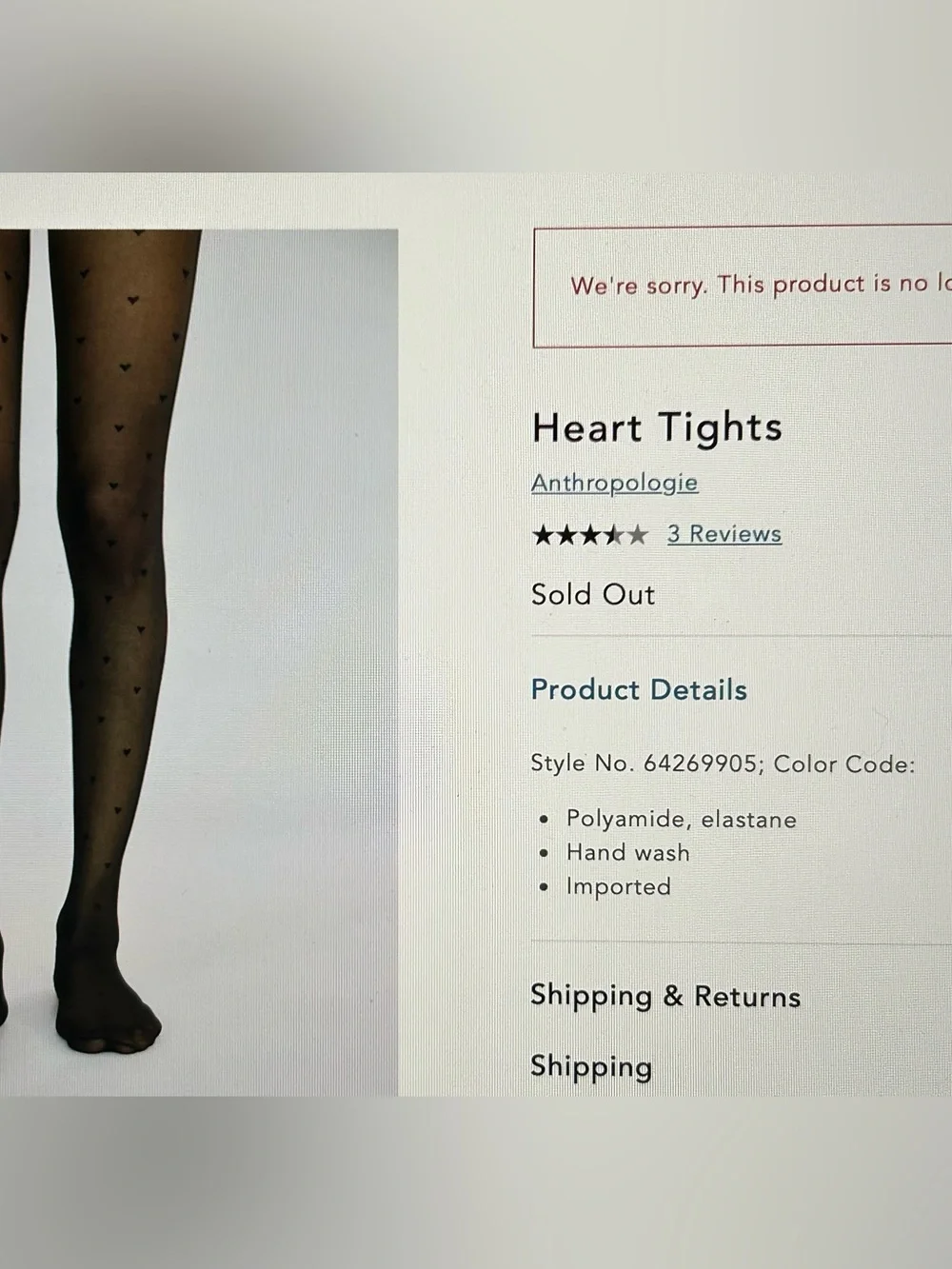 Anthropologie Heart Sheer Tights NEVER WORN OS feminine love balletcore